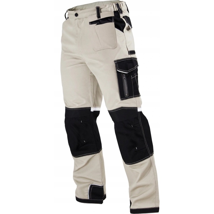Работен панталон Stalco, полиестер/памук, бежов/черен, S