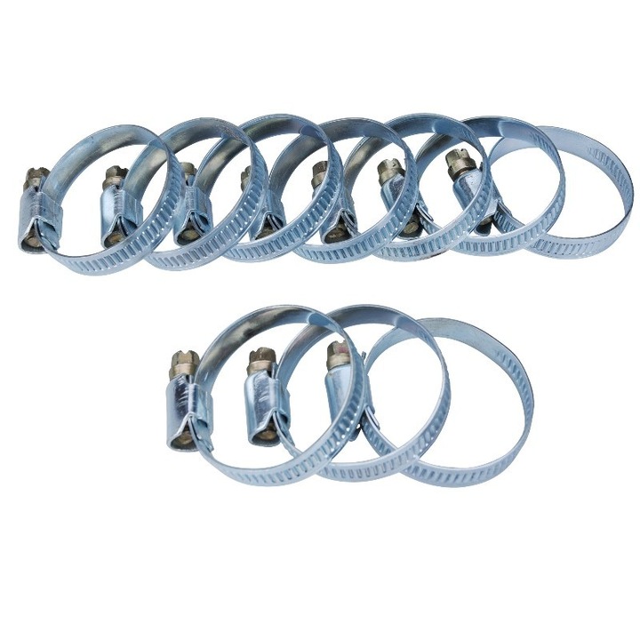 Set 10 coliere pentru furtun, Extol, inox, 25-40mm