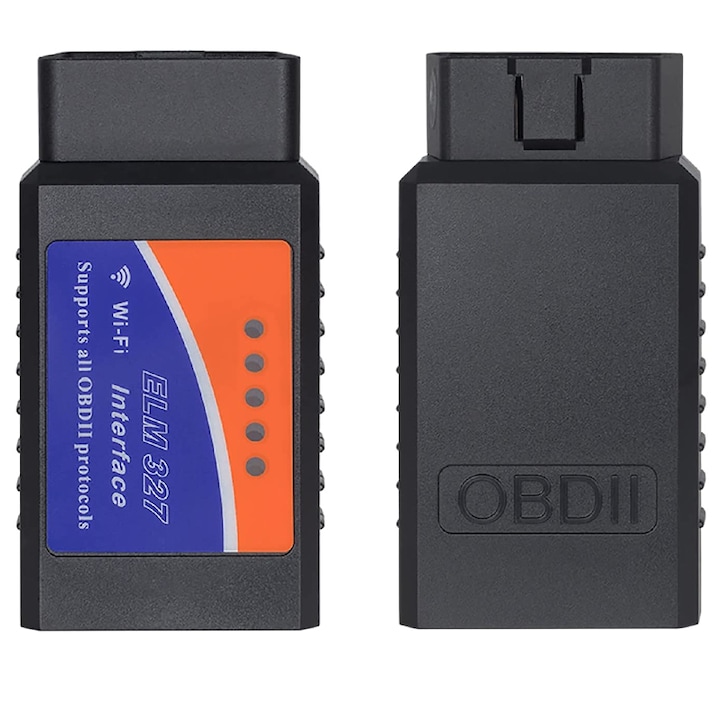 Autódiagnosztikai teszter, ELM327, Wi-Fi, OBDII, Android/PC/iOS kompatibilis, fekete