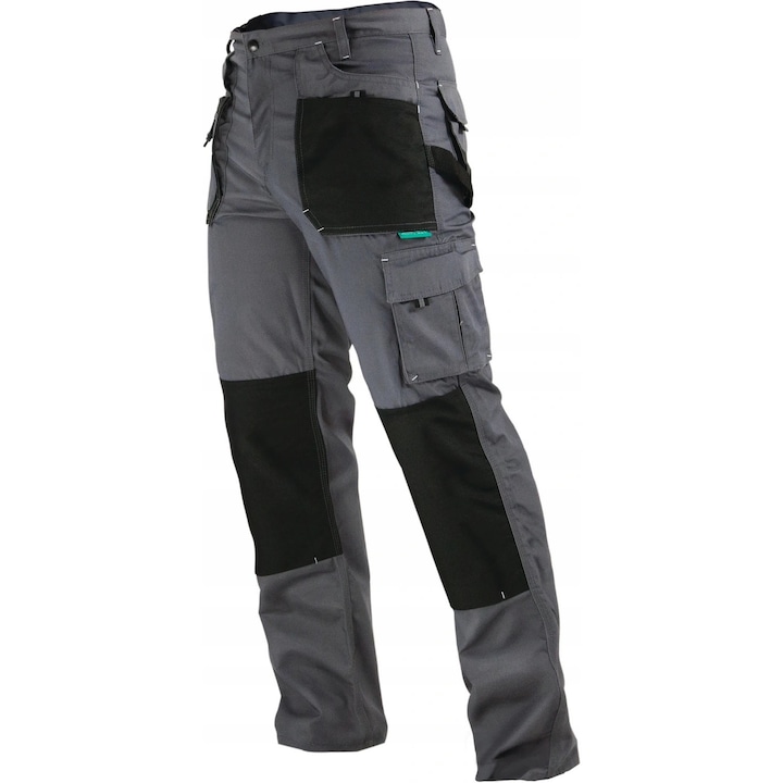 Предпазни работни панталони Stalco, полиестер, черно/сиво, 3XL
