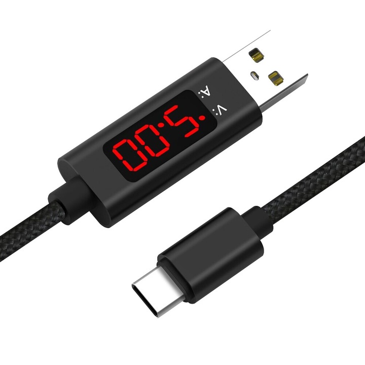 Cellect adatkábel digitális kijelzővel, 1,2m, fekete