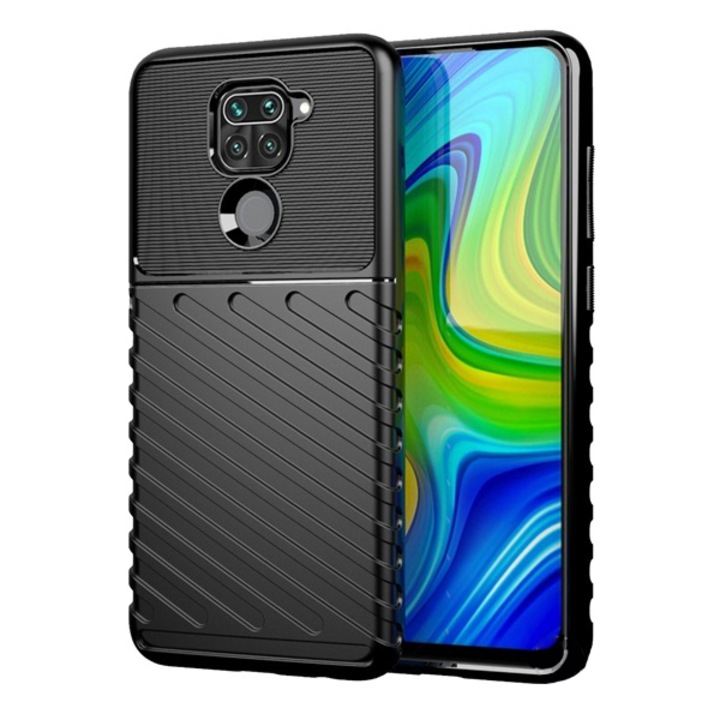 Lemontti Thunder Case burkolat kompatibilis a Xiaomi Redmi Note 9 / Redmi 10X 4G telefonnal, fekete