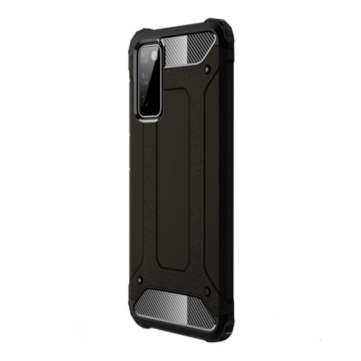 Gigapack defender műanyag tok Samsung Galaxy S20 FE, SM-G780 készülékhez, fekete, fém hatású