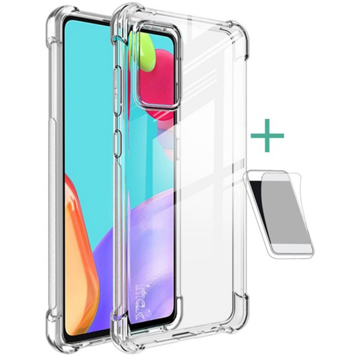 Гумен/силиконов кейс IMAK за Samsung Galaxy A72 5G, SM-A726F, прозрачен + скрийн протектор