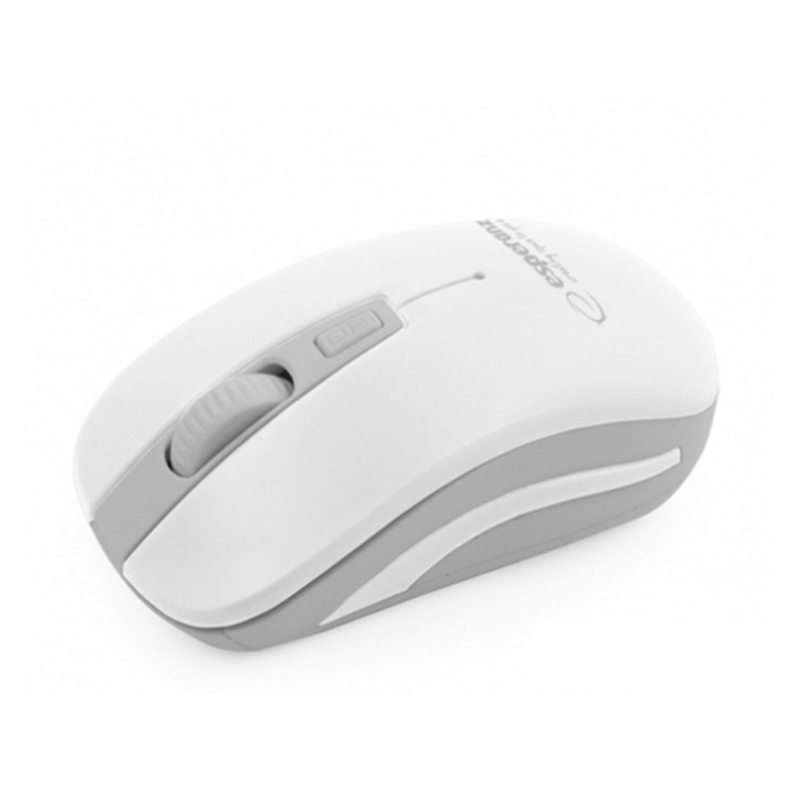 Безжична мишка, Esperanza, 2.4 GHz, USB, Бяло/Сиво