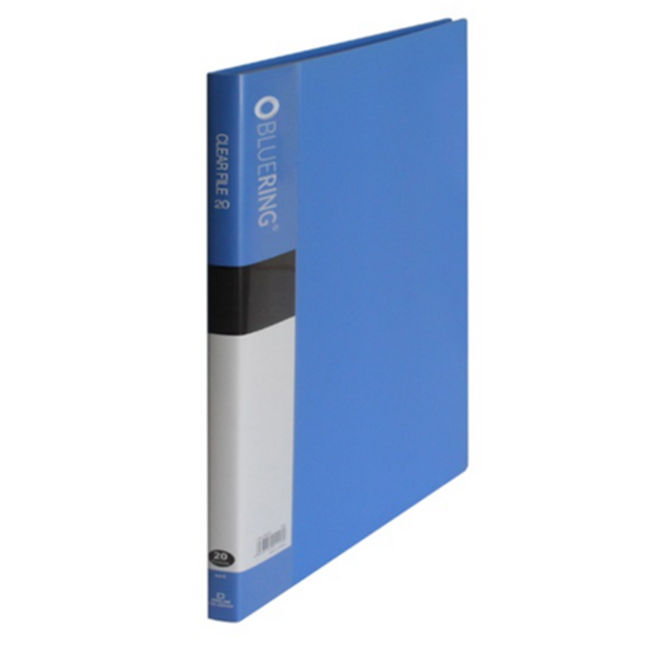 Dosar cu protectie pentru documente Bluering, A4, 20 de buzunare, albastru