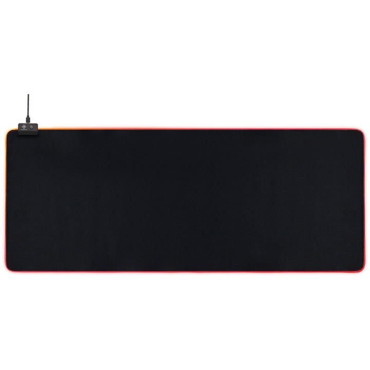 Mousepad gaming XXL DELTACO GAMING DMP310, RGB, 900 x 360 x 4mm, negru