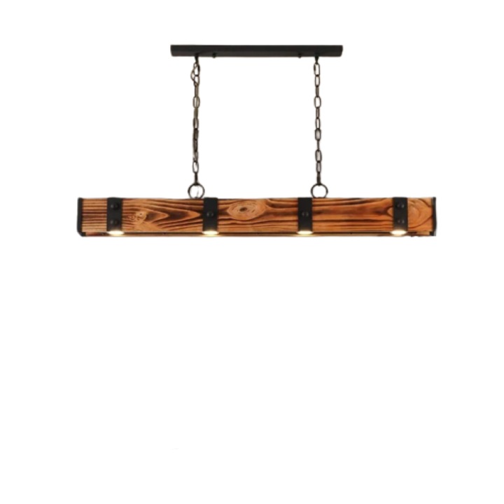 Pendul led Cojom Odesa, 4x8w, lemn maro si metal negru