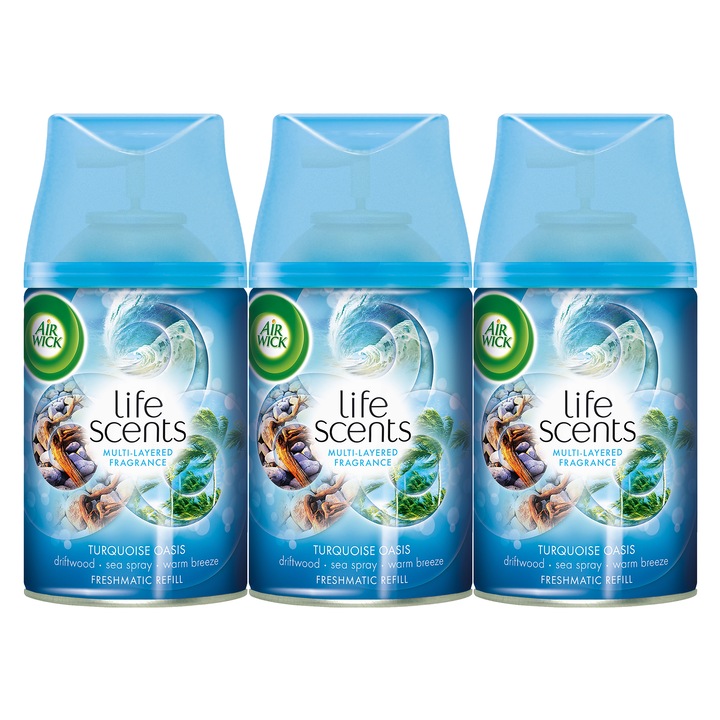 Air Wick Freshmatic Turquoise Oasis Légfrissítő spray, 3x250 ml