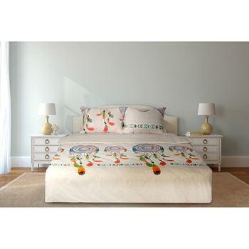 Lenjerie de pat pentru 2 persoane Heinner Home, 100% bumbac, 4 piese, 144TC- Tetris, Alb/Portocaliu Lenjerie de pat pentru 2 persoane Heinner Home, 100% bumbac, 4 piese, 144TC- Tetris, Alb/Portocaliu