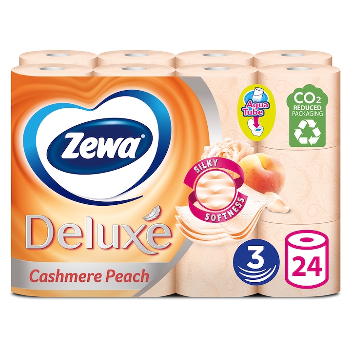 Zewa Deluxe Cashmere Peach wc papír, 3 rétegű, 24 tekercs
