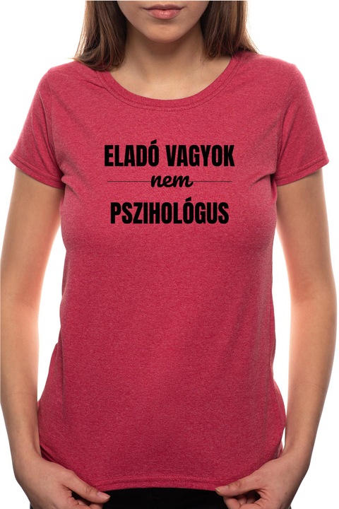 Eladó, Kerek nyakú női póló, 100% Pamut, P404, Bordó
