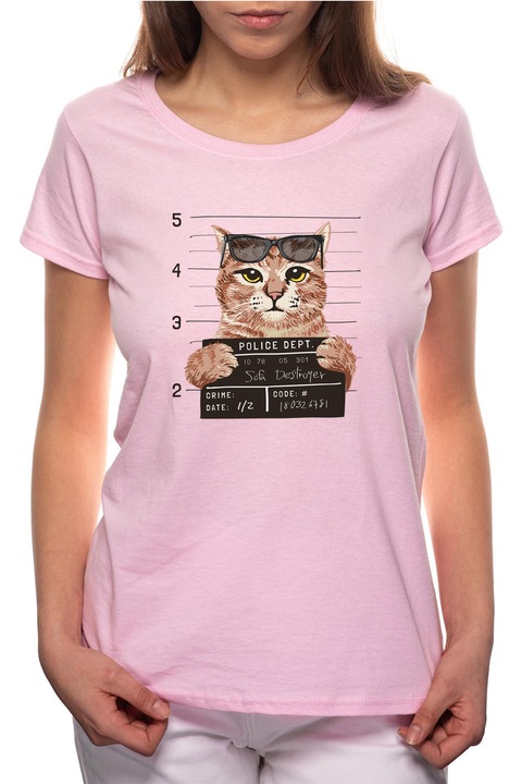 Arrested, Kerek nyakú női póló, 100% Pamut, BR415, Rózsaszín