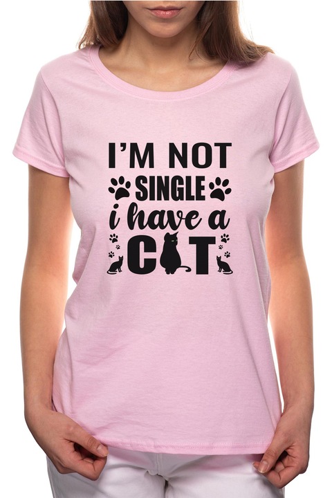 I Have a Cat, Kerek nyakú női póló, 100% Pamut, BR424, Rózsaszín