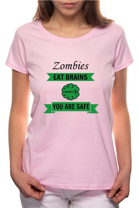Zombies, Kerek nyakú női póló, 100% Pamut, BR439, Rózsaszín