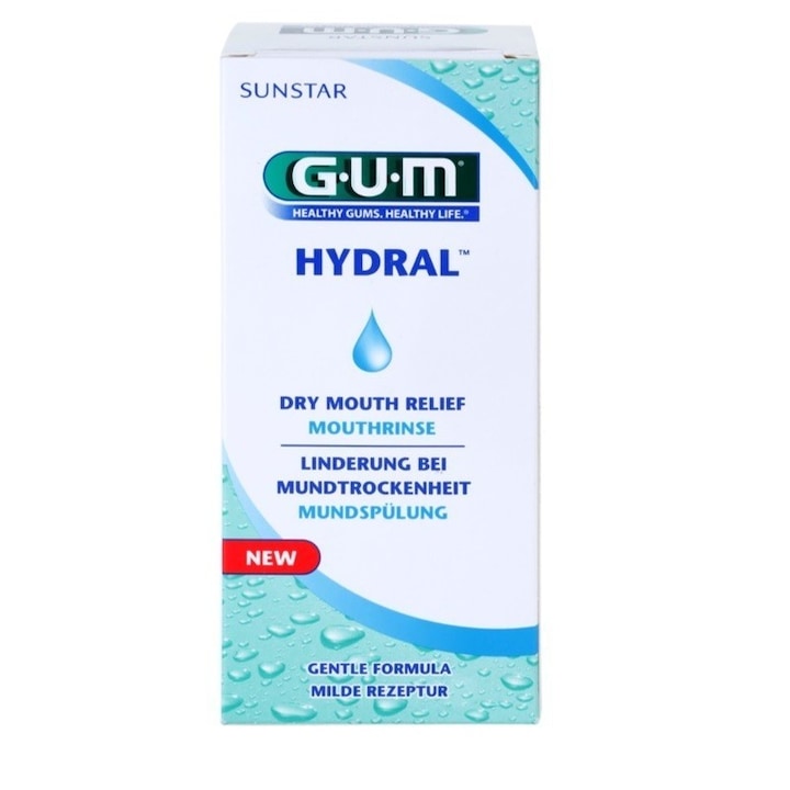 Вода за уста за възрастни, GUM, Hydral, за облекчаване на сухота в устата, 300ml