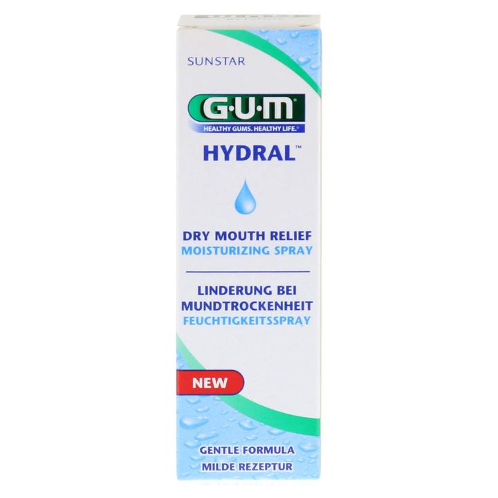 Спрей за уста Gum Hydral, Овлажняващ и възстановяващ ефект за суха уста, 50 мл