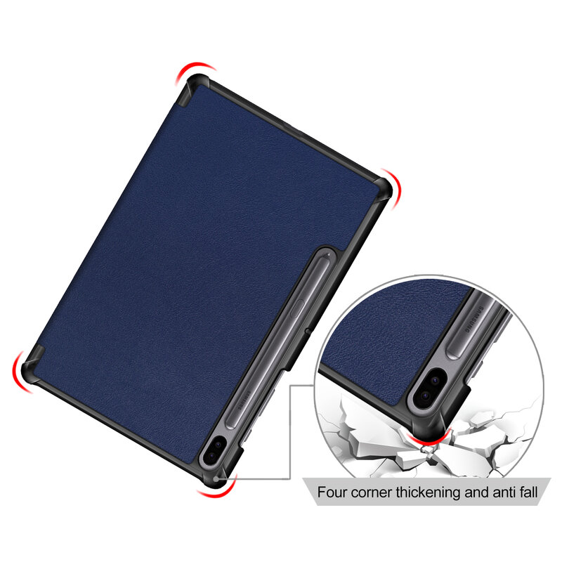 Husa de protectie tableta flip cover compatibila cu Samsung Galaxy Tab S6 10.5, FoldPro, piele ecologica, Albastru