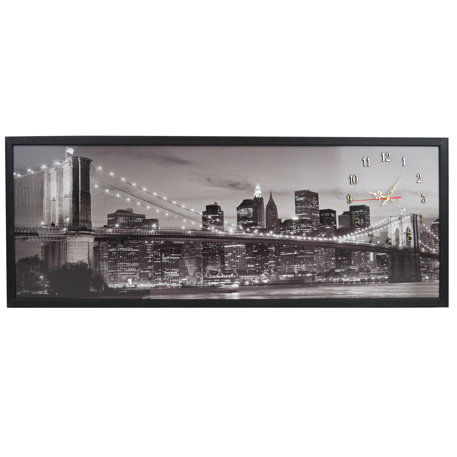 Tablou cu ceas Heinner Home inramat, 35x100 cm, City