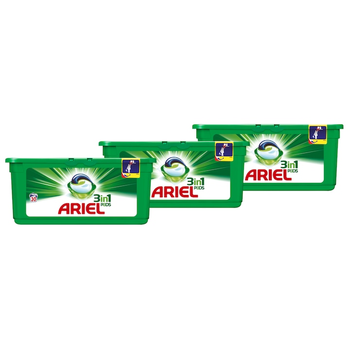 Detergent capsule Ariel 3in1 Pods, pachet 90 spalari, 3*Ariel Pods 30