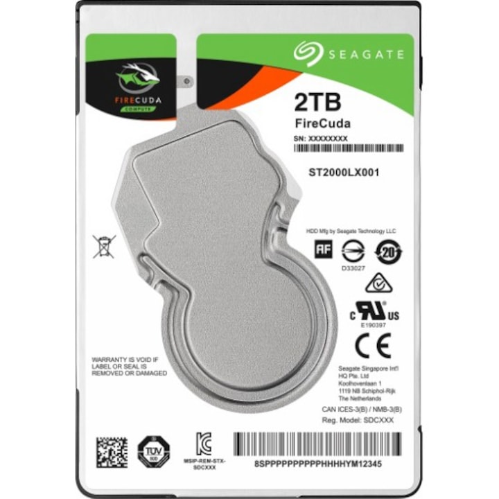 SSHD Laptop Seagate FireCuda™ 2.5" 2TB, 8GB NAND, 5400 rpm, 128MB cache, SATA III