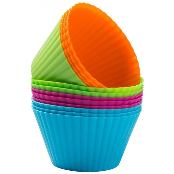 Set 12 forme briose, Silicon, 7.5x4.5 cm, Multicolor