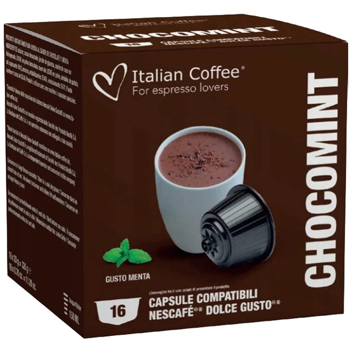 Cioccomenta, 16 capsule compatibile Nescafe Dolce Gusto, Italian Coffee