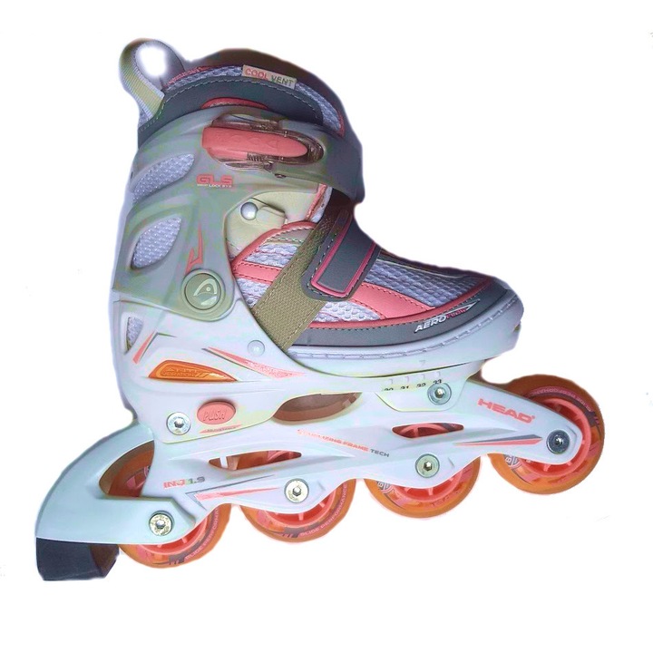 Role Head IN Jr reglabile 30-33 alb-roz