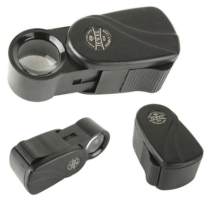 Бижутерска джобна лупа, разширяема, 10x 20mm