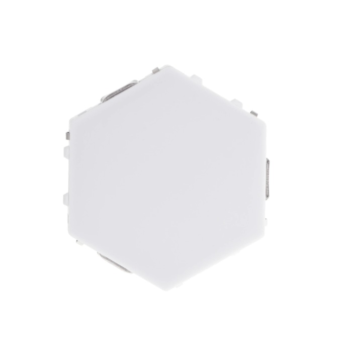 Lampa Modulara LED Tip Hexagon cu Aprindere prin Atingere, 6 Panouri Tactile Magnetice Interconectabile, Design Modern, Alimentare USB, Montaj pe Perete, Lumina Ambientala pentru Dormitor si Birou, Alb