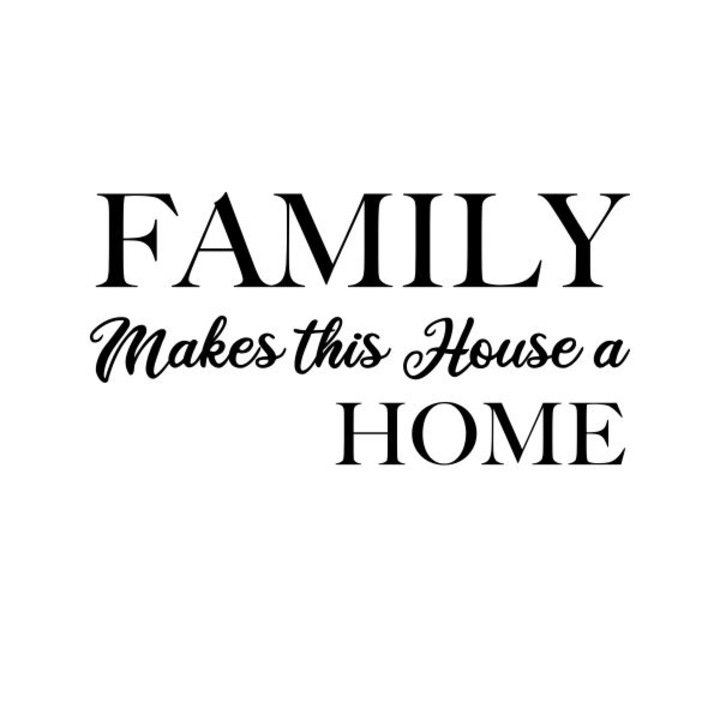 Sticker decorativ perete / geam, Family makes this house, 15x20 cm, negru