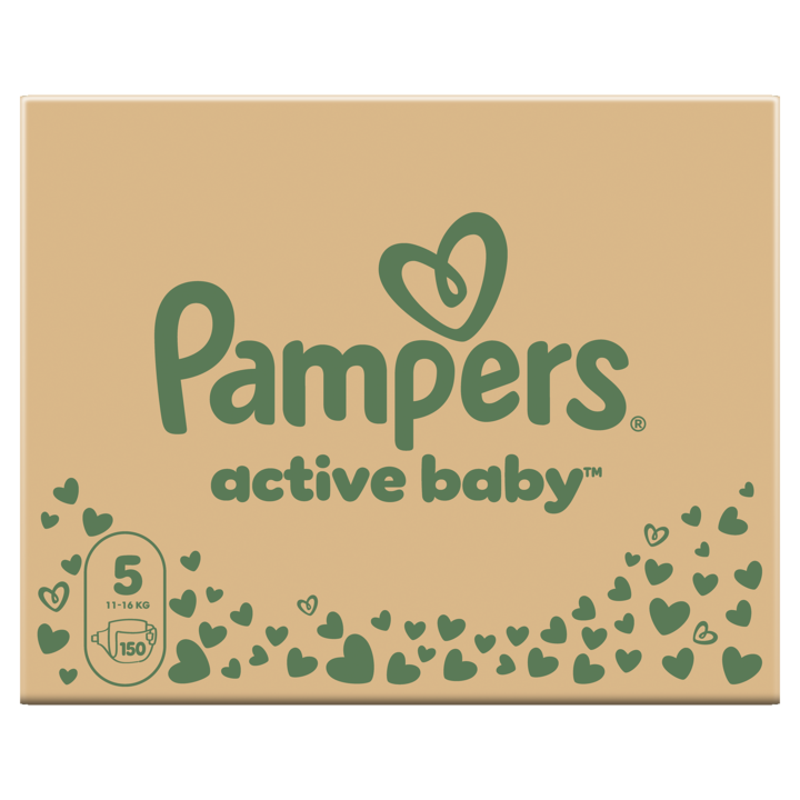 Scutece Pampers Active Baby XXL Box, Marimea 5,11 -16 kg , 150 buc