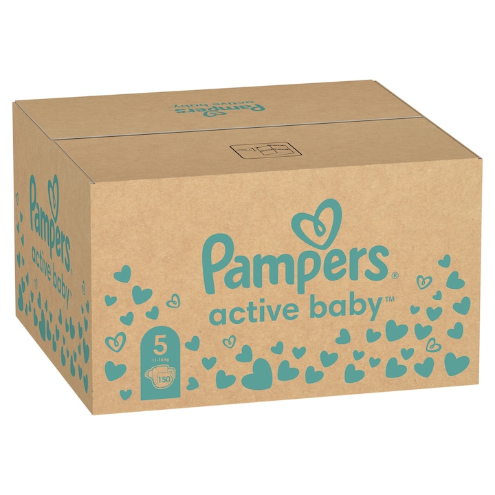 Пелени Pampers Active Baby XXL BOX, Размер 5, 11-16 кг, 150 броя
