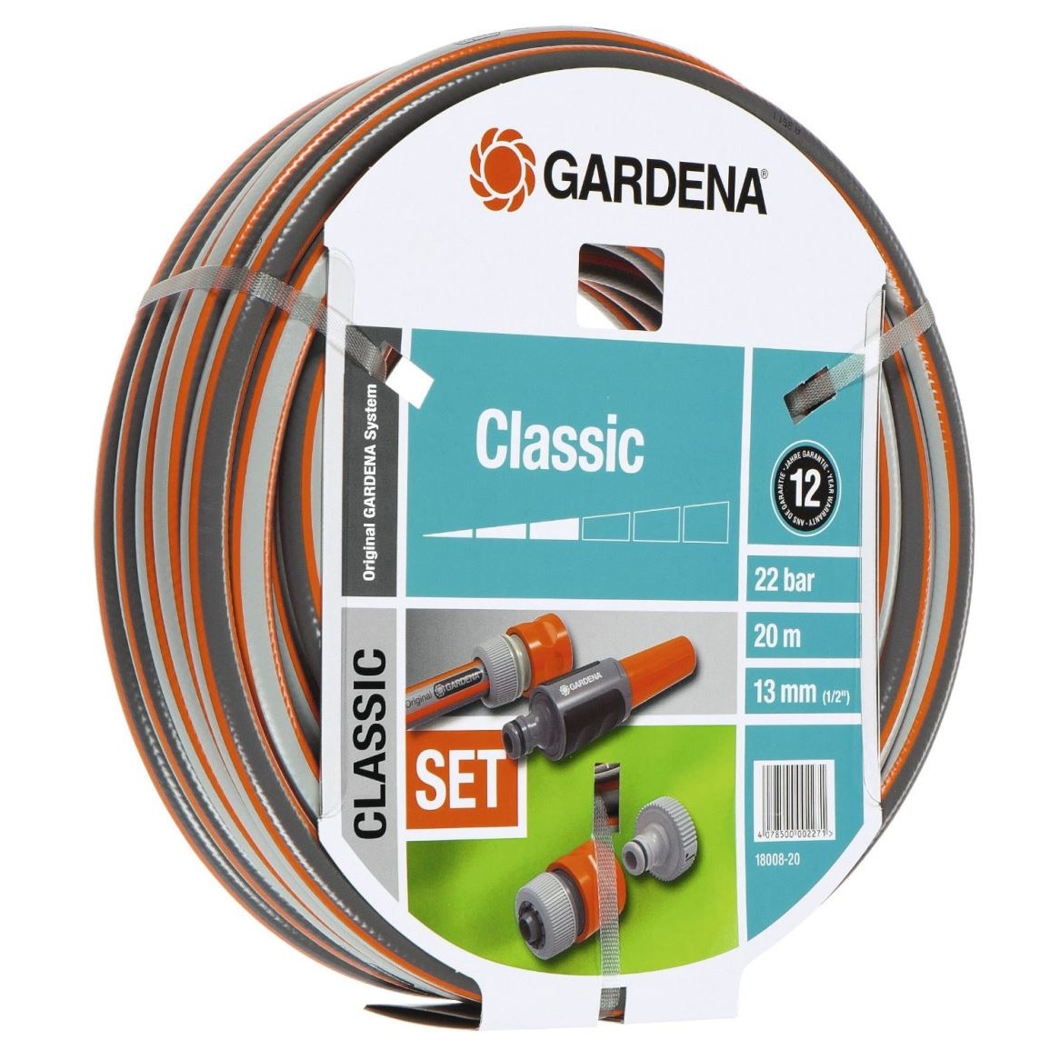 Gardena 18008-20 Furtun clasic cu elemente de sistem de 13 mm (1/2