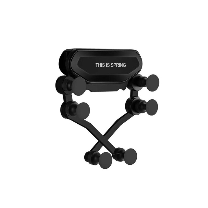 Zola gravitációs autós tartó, telefonhoz, univerzális, 9x7,5x2,5 cm, fekete