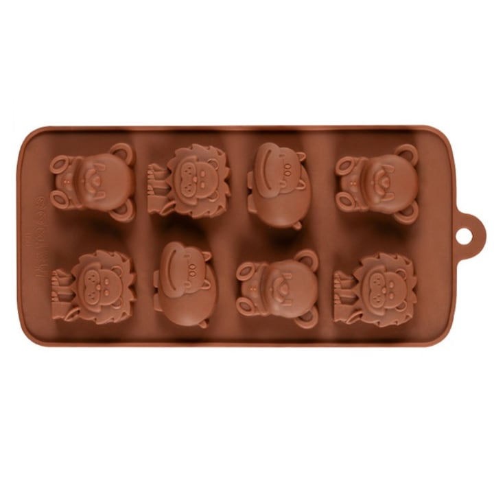 Forma din Silicon pentru Praline din Ciocolata, Bomboane, Jeleuri sau Cuburi de Gheata, Animale Salbatice, 21 x 10 x 1 cm, Original Deals