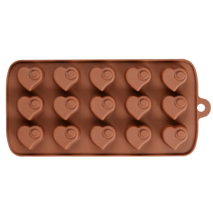 Original Deals Szilikon forma, csokoládé pralinéhoz, cukorkákhoz, zselékhez vagy jégkockákhoz, szív, 21 x 10 x 1 cm