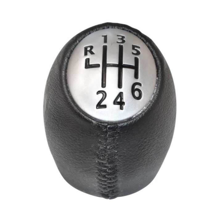 Nuca schimbator compatibil Dacia Duster 6 viteze imbracat in imitatie piele, culoare negru cu gri