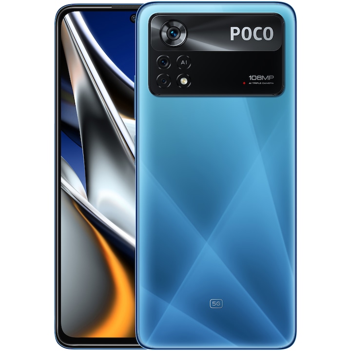 Смартфон POCO X4 Pro, Dual SIM, 128GB, 6GB RAM, 5G, Laser Blue