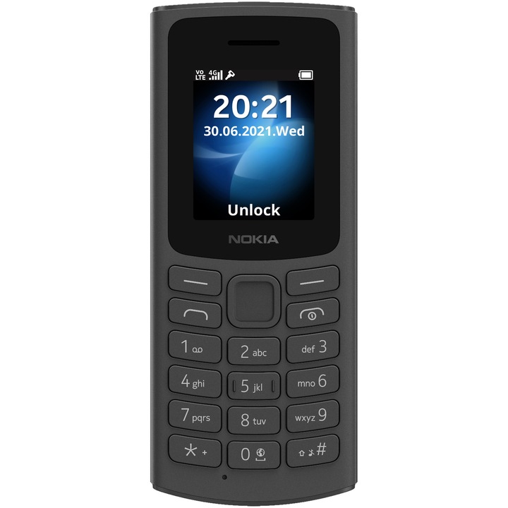 Мобилен телефон Nokia 105, Dual SIM, 4G, Black