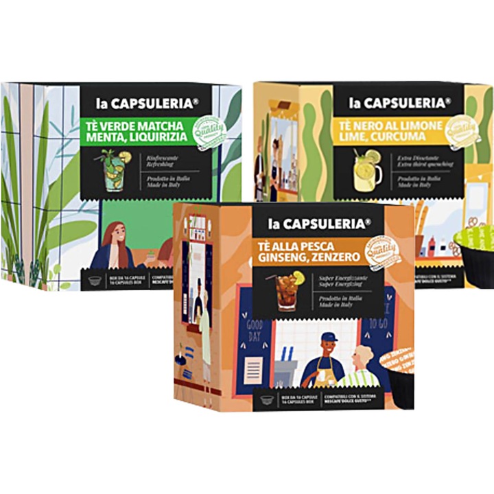 La Capsuleria Kóstoló készlet, 48 db hideg tea kapszula, Nescafe Dolce Gusto kompatibilis