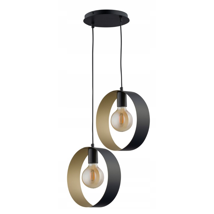 Happy полилей с 3 източника на светлина, SIGMA, стомана, черно/златист, E27, 100x3,8 см