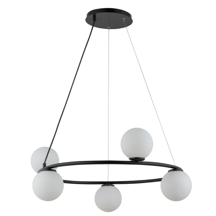 Полилей Gama Kolo с 5 източника на светлина, SIGMA, стомана, черно/бяло, G9, 70x68 см