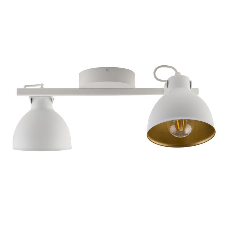 Sigma csillár 2 fényforrással, Mars, acél, fehér/arany, E27, 17x43 cm