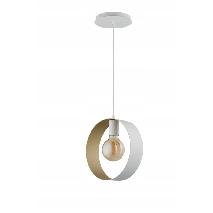 Happy полилей с 2 източника на светлина, SIGMA, стомана, бяло/злато, E27, 100x2,5 см