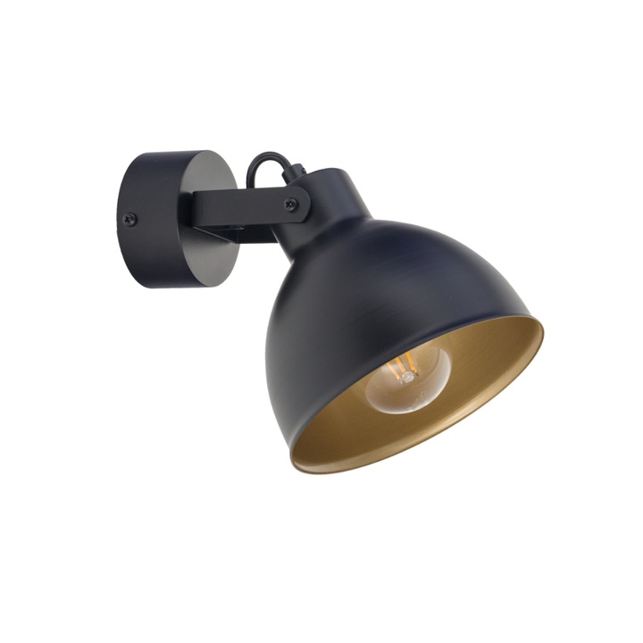 Mars csillár 1 fényforrással, SIGMA, acél, fekete/arany, E27, 18x15 cm