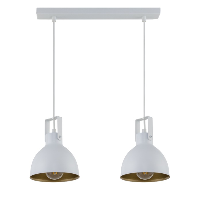 Полилей SIGMA Mars, 2 източника на светлина, Стомана, Бял/Златист, E27, 70x38 см