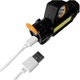 Компактен челник, 2 LED Светлини, Регулируема еластична лента, USB, Черен