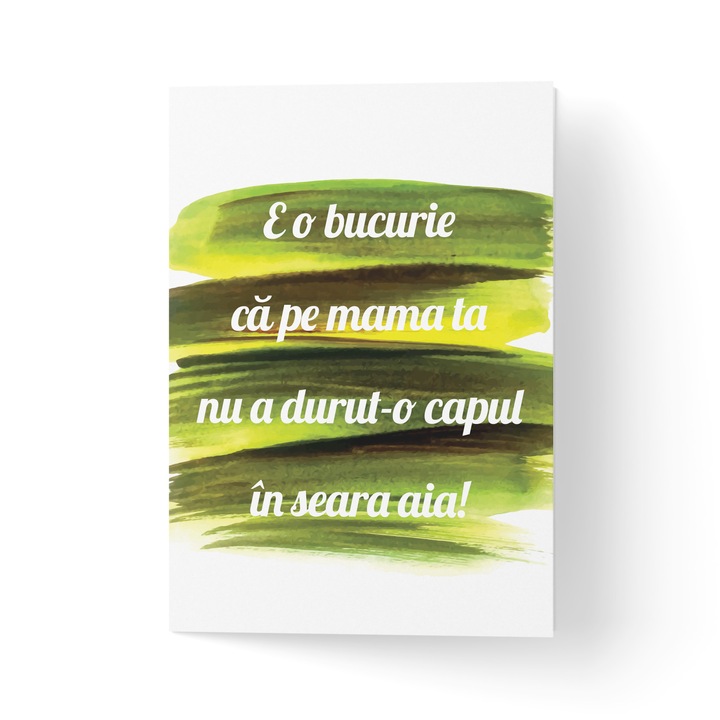 Felicitare cu plic, hartie texturata premium - Despre mama ta