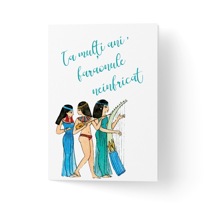 Üdvözlőlap borítékkal, prémium texturált papír - Fearless Pharaoh